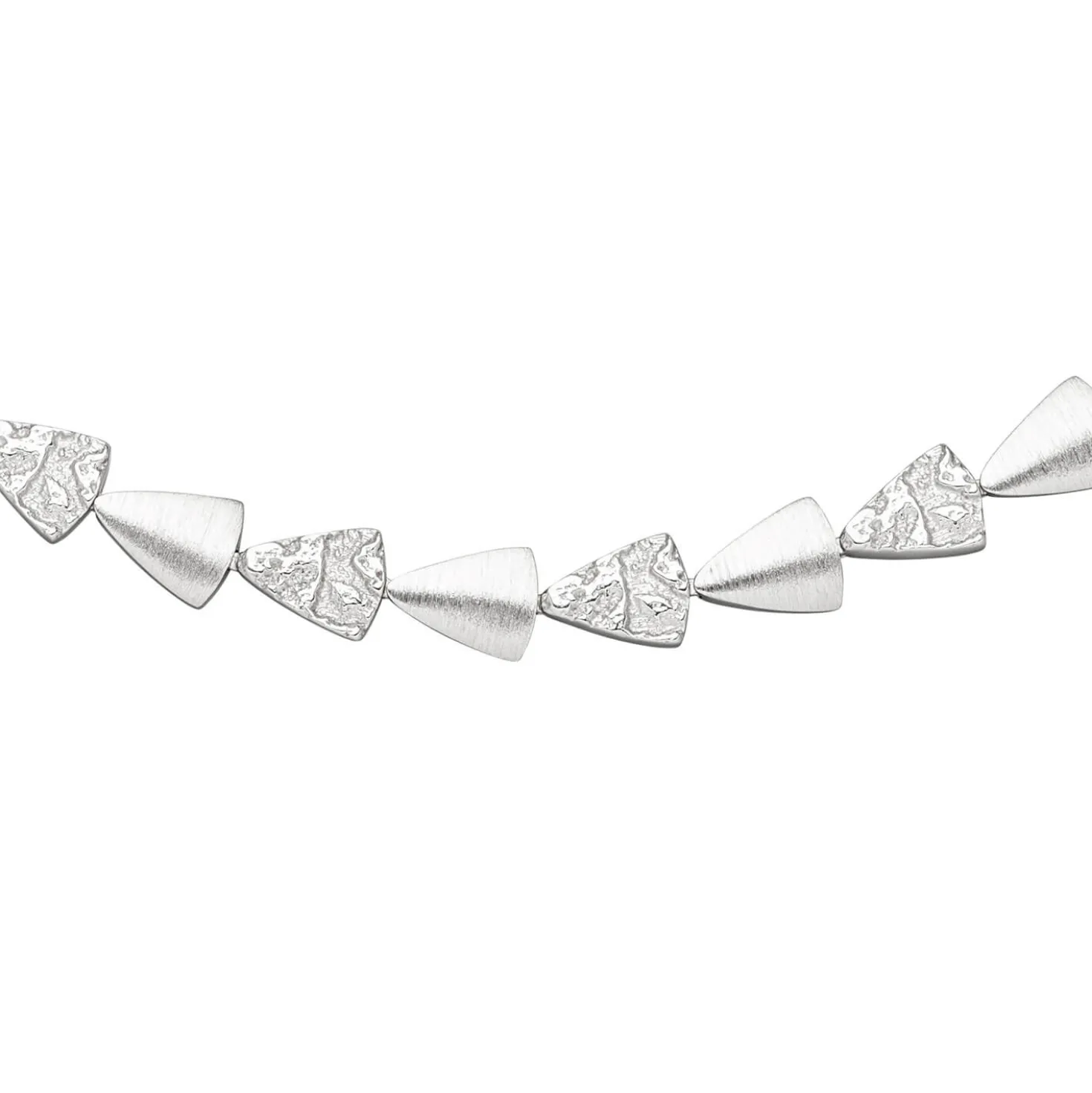 7,7mm Collier Halskette aus 925 Silber mattiert & gehämmert 45cm Halsschmuck