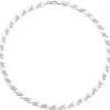 6,5mm Collier Halskette aus 925 Silber matt 144 weißen Zirkonia 45cm Halsschmuck