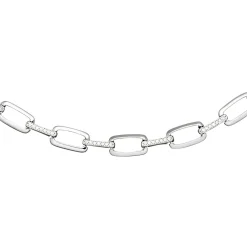 7,1mm Collier Halskette aus 925 Silber mit 154 weißen Zirkonia 45cm Halsschmuck