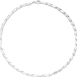 4,6mm Collier Halskette aus 925 Silber mit 210 Zirkonia 45cm Halsschmuck Damen