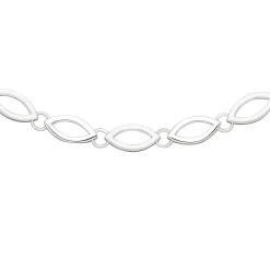 7,7mm Collier Halskette 925 Silber teilmattiert & rhodiniert 45cm Halsschmuck