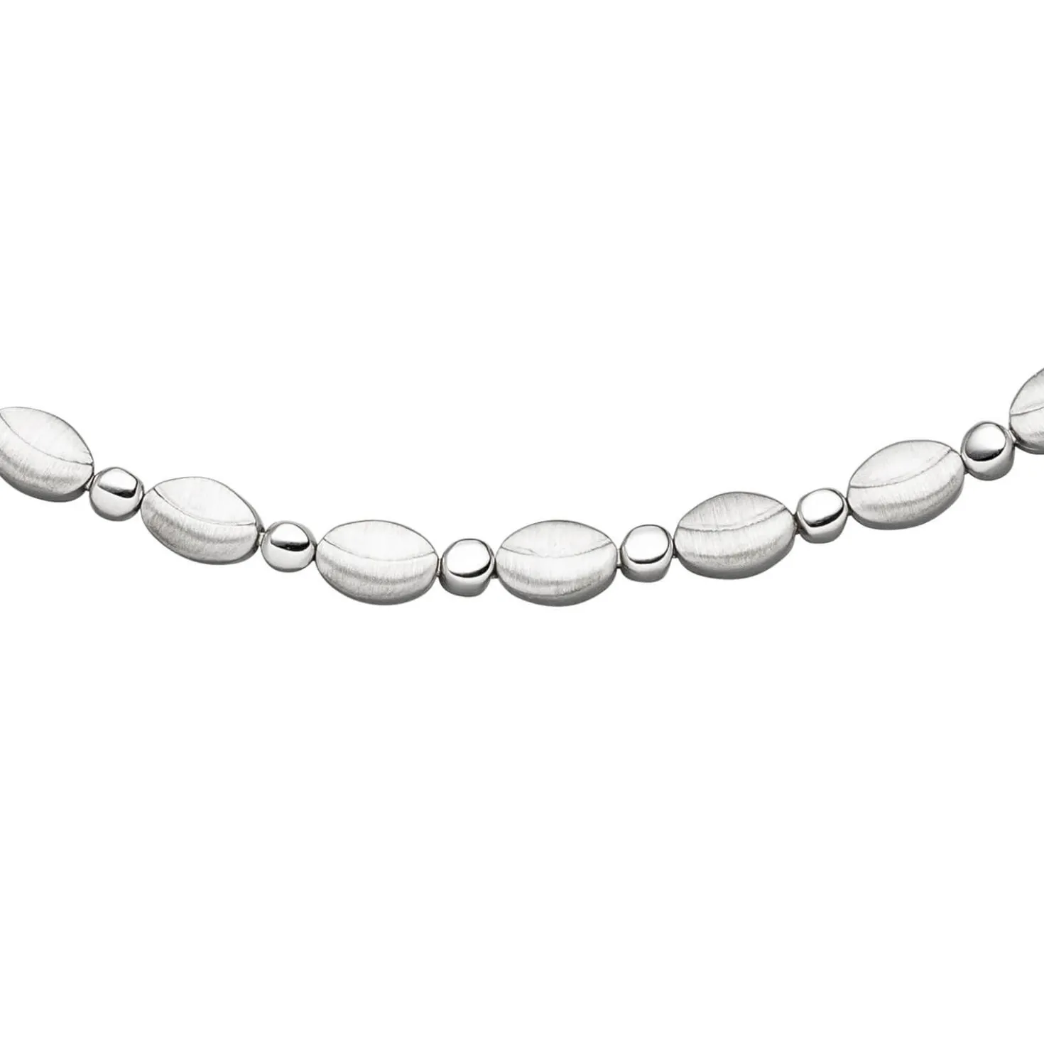 5,4mm Collier Halskette 925 Silber teilmattiert & rhodiniert 45cm Halsschmuck