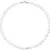 7,9mm Collier Halskette 925 Silber teilmatt mit 120 Zirkonia 45cm Halsschmuck