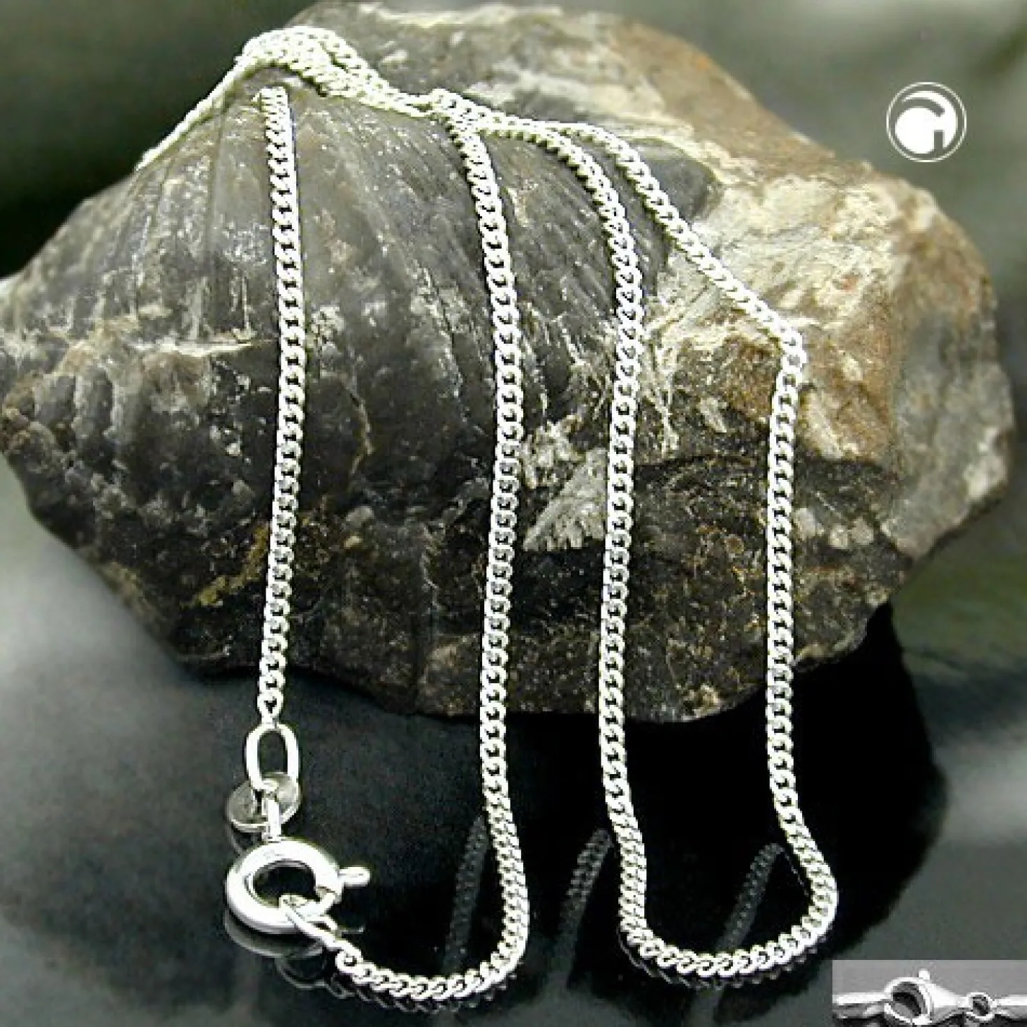 1,4mm Collier Kette Halskette, Panzer, echtes 925 Silber, Damen, 60cm