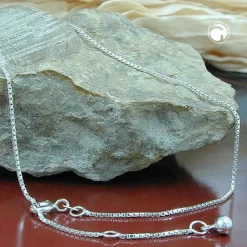 1mm Collier Kette Halskette, Venezianer, 925 Echtsilber, Damen, 40cm