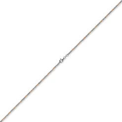 1,8mm Collier Kugelkette aus 585 Gold Weißgold Rotgold bicolor Halsschmuck, 50cm