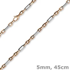 5mm Collier Phantasiekette aus 585 Gold Weißgold Rotgold Halsschmuck, 45cm