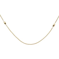1,1mm Collier Rundankerkette kleinen spitz ovalen Oliven, 585 Gold Gelbgold 45cm