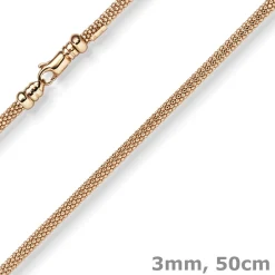 3mm Collier runde Himbeer-Kette aus 585 Gold Rotgold Halsschmuck Halskette 50cm