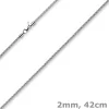 2mm Collier runde Himbeer-Kette aus 585 Gold Weißgold Halsschmuck Halskette 42cm
