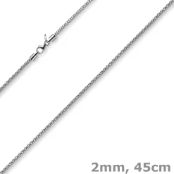 2mm Collier runde Himbeer-Kette aus 585 Gold Weißgold Halsschmuck Halskette 45cm