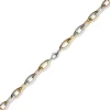 11mm Collier Spitzanker Kette Phantasiekette 585 Gold gelb/weiß/rot, 45cm