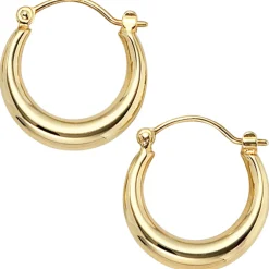 15,3mm Creolen Creole Ohrringe gewölbt 333 Gold Gelbgold Ohrschmuck