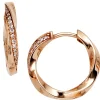 16,5mm Creolen Ohrringe mit 30 Diamanten 0.12Ct W/SI Brillanten 585 Gold Rotgold