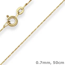 0,7mm Criss-cross-Kette Collier Halskette aus 585 Gold Gelbgold 50cm