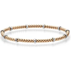 2mm Cubic-Armband mit Rollo elastisch 585 Gold Rotgold Weißgold stretch flexibel