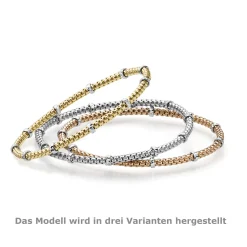 2mm Cubic-Armband mit Rollo elastisch 750 Gold Weißgold stretch flexibel