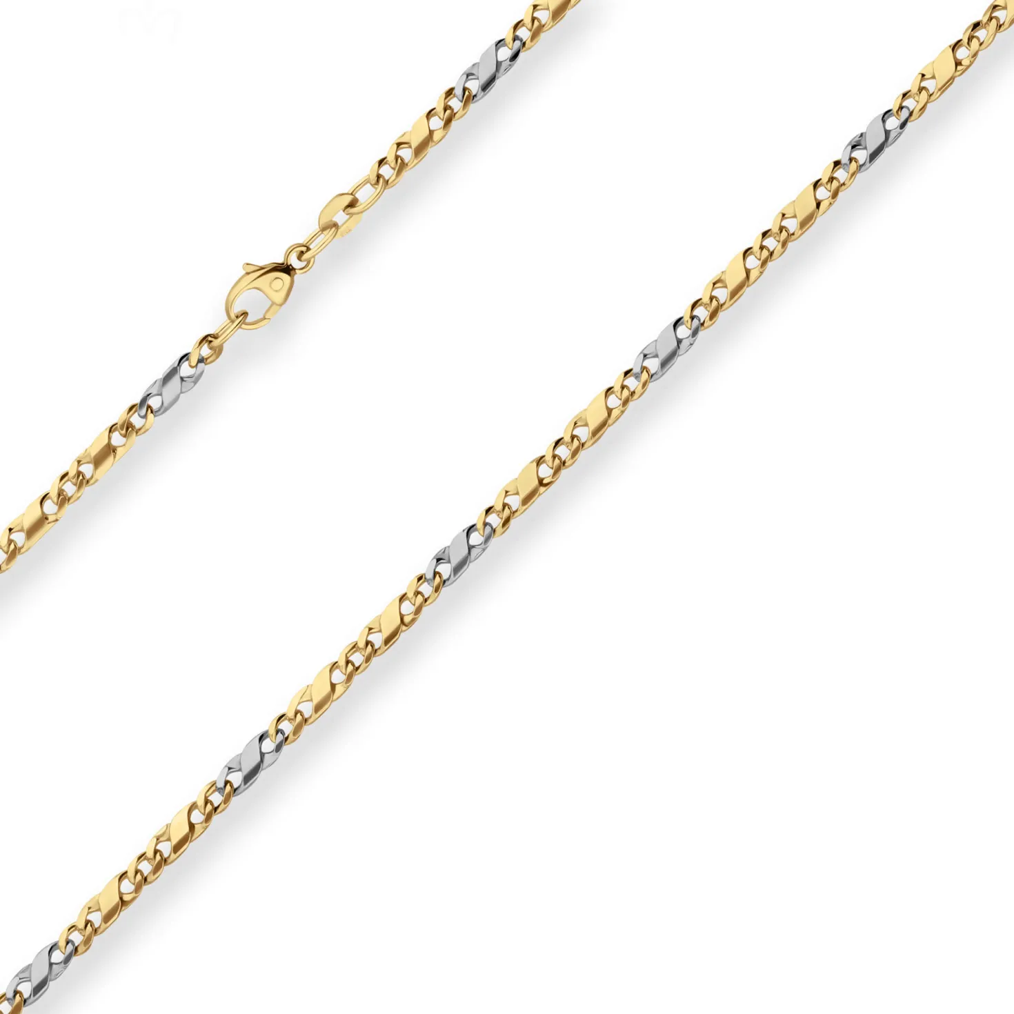 2,7mm Dollarkette Goldkette Collier Halskette aus 585 Gold gelb/weiß 45cm