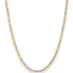 2,7mm Dollarkette Goldkette Collier Halskette aus 585 Gold gelb/weiß 45cm