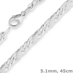 5,1mm Dollarkette Kette Collier Halskette aus 925 Silber matt-glänzend 45cm