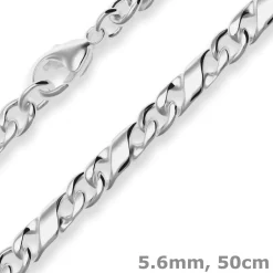 5,6mm Dollarkette Silberkette Collier Halskette aus 925 Silber 50cm