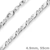 4,9mm Dollarkette Silberkette Collier Halskette aus 925 Silber 55cm