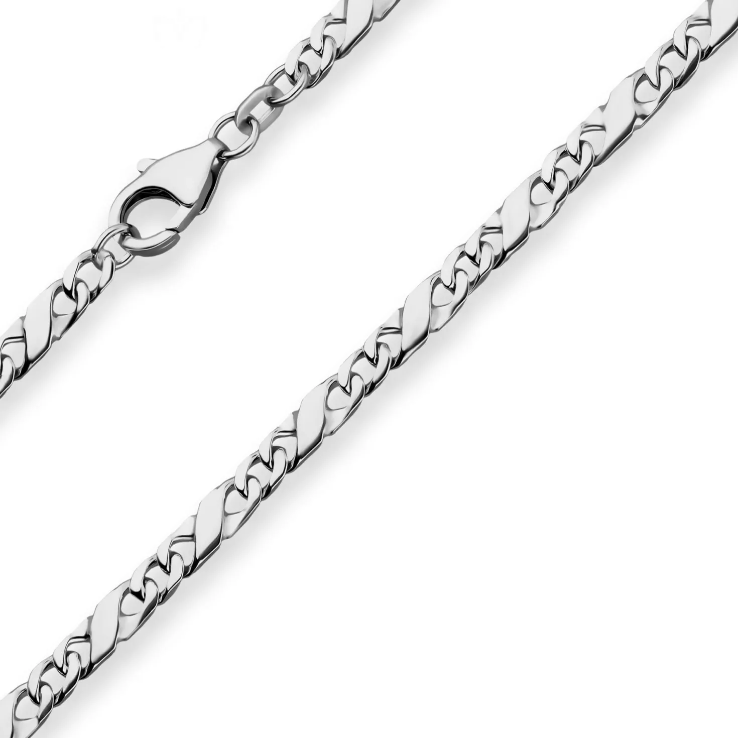 3,7mm Dollarkette Silberkette Collier Halskette aus 925 Silber rhodiniert 45cm
