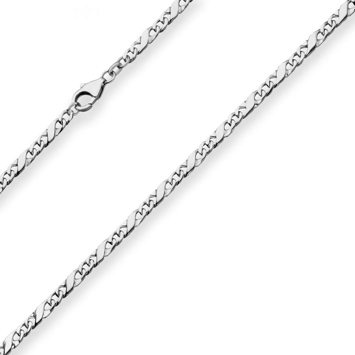 3,7mm Dollarkette Silberkette Collier Halskette aus 925 Silber rhodiniert 45cm