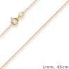 1mm Doppelankerkette Goldkette Collier Halskette aus 333 Gold Gelbgold 45cm