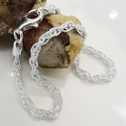 3mm Doppelankerkette Halskette Kette Collier, 925 Silber, 50cm, Unisex