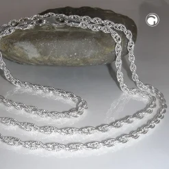 3mm Doppelankerkette Halskette Kette Collier, 925 Silber, 50cm, Unisex
