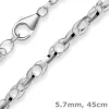 5,7mm Doppelankerkette Kette Collier Halskette aus 925 Silber rhodiniert 45cm