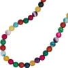 6mm Edelstein Kette Halskette Collier Achate Kugel bunt endlos Kinder, 38cm