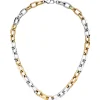 10,2mm Erbs-Anker flach Kette aus Edelstahl bicolor gold-farben beschichtet 49cm