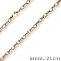 5mm Erbs-Anker oval Armband Armkette Armschmuck aus 585 Gold Rotgold 21cm