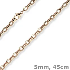 5mm Erbs-Anker oval Kette Halskette Collier aus 585 Gold Rotgold 45cm