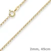 2mm Erbskette Goldkette Collier Halskette aus 585 Gold Gelbgold 45cm