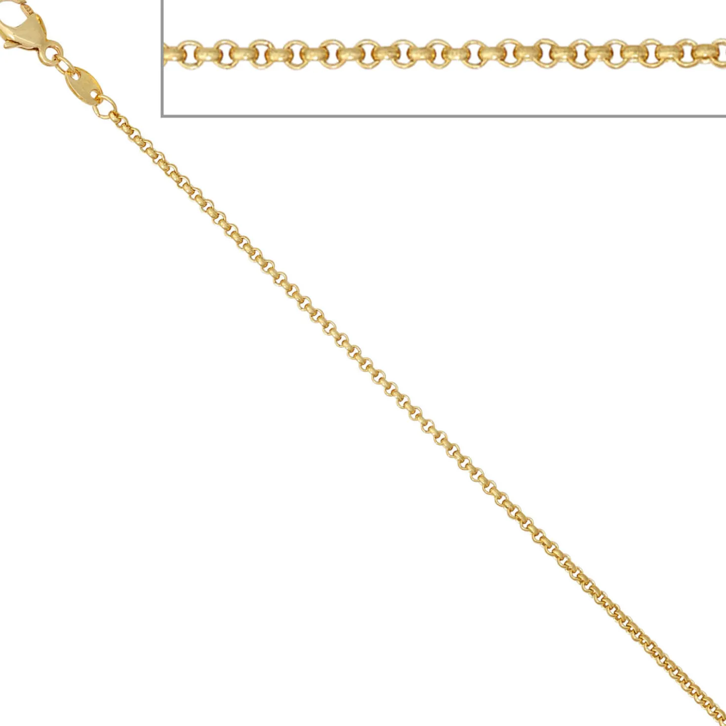 1,5mm Erbskette Halskette Collier aus 585 Gold Gelbgold 40cm