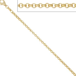 2,5mm Erbskette Kette Collier, 333 Gold Gelbgold, Goldkette, 42 cm