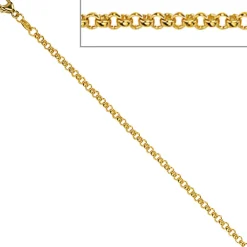 2,5mm Erbskette Kette Collier, 333 Gold Gelbgold, Goldkette, 42 cm