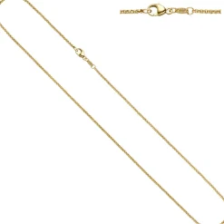 1,5mm Erbskette Kette Collier, 585 Gold Gelbgold, Goldkette, 42cm