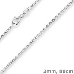 2mm Erbskette Silberkette Collier Halskette aus 925 Silber 80cm