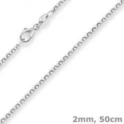 2mm Erbskette Silberkette Collier Halskette aus 925 Silber 50cm