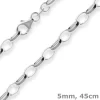5mm Erbskette Silberkette Collier Halskette aus 925 Silber 45cm