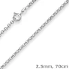 2,5mm Erbskette Silberkette Collier Halskette aus 925 Silber 70cm