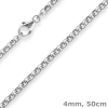 4mm Erbskette Silberkette Collier Halskette aus 925 Silber 50cm