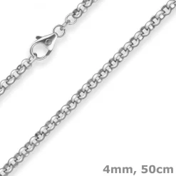 4mm Erbskette Silberkette Collier Halskette aus 925 Silber 50cm