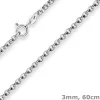 3mm Erbskette Silberkette Collier Halskette aus 925 Silber 60cm