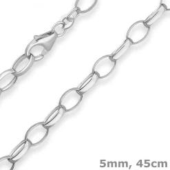 5mm Erbskette Silberkette Collier Halskette aus 925 Silber 45cm