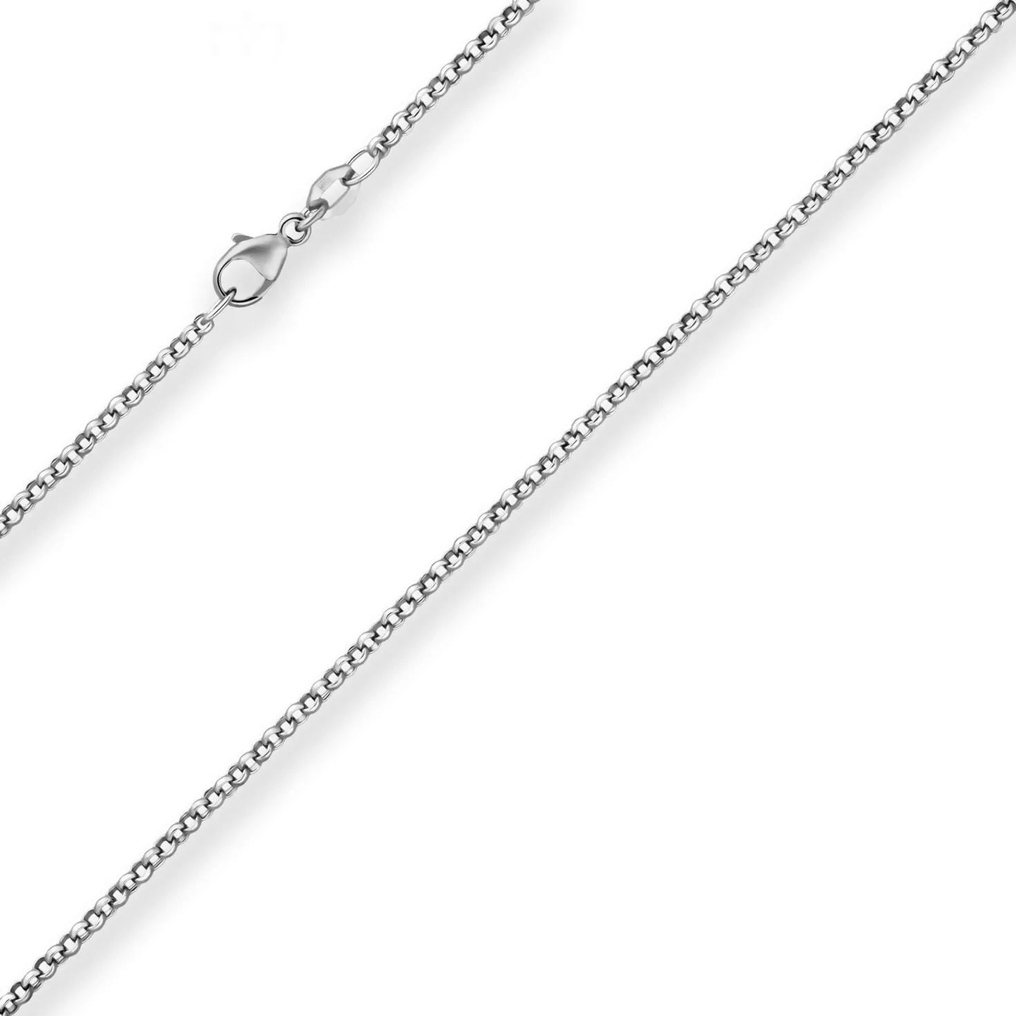 2mm Erbskette Silberkette Collier Halskette aus 925 Silber rhodiniert 90cm